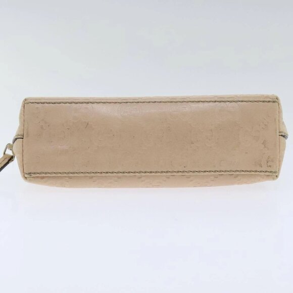 GUCCI GG Canvas Pouch Leather Outlet Beige Gold 272367 Auth 92704 - Picture 7 of 16